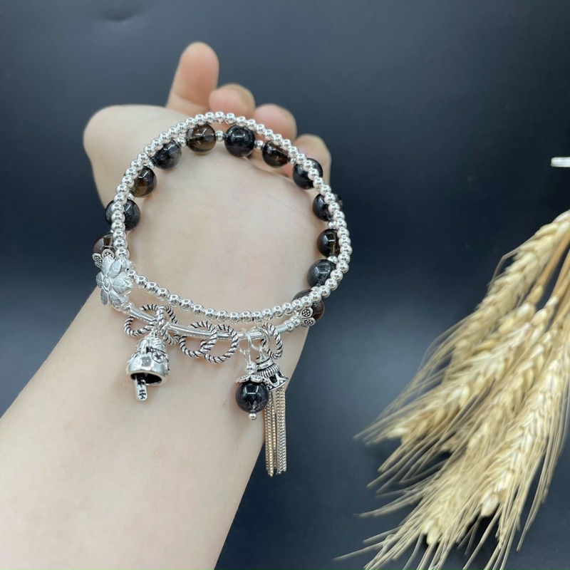 Vòng Tay Đá Phong Thuỷ Phối Chram Bạc 925 )