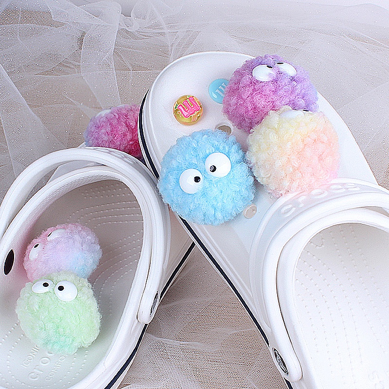 Phụ Kiện Trang Trí Giày crocs Hình Mắt Nhồi Bông Dễ Thương DIY
