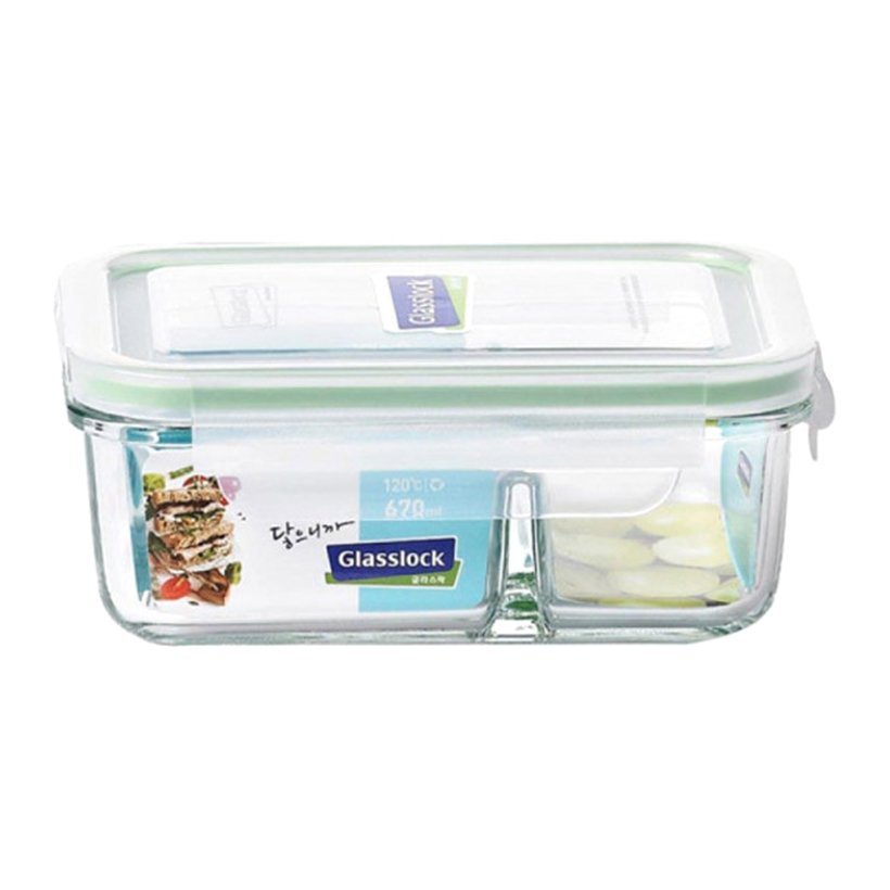 Bộ 2 hộp đựng cơm giữ nhiệt 400ml ,hộp chia ngăn 670ml KÈM  túi giữ nhiệt Glasslock