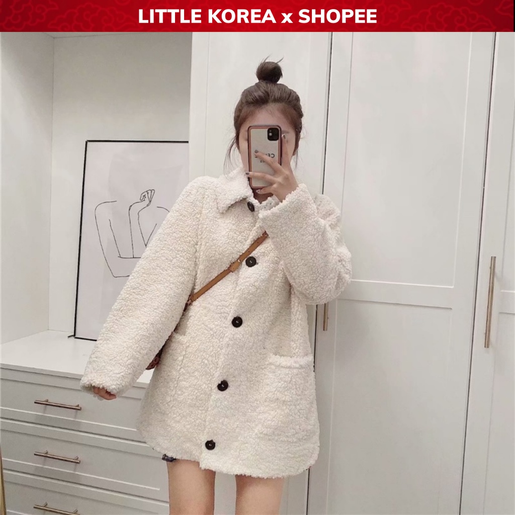 Áo Khoác Nữ Lông Cừu Dáng Suông Thời Trang Hàn Quốc Z - LITTLE KOREA