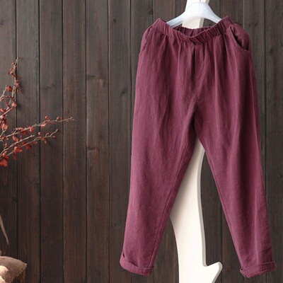 Quần Dài Dáng Rộng Vải Lanh Cotton Phong Cách Xuân Hè Mới 2022 Cho Nữ