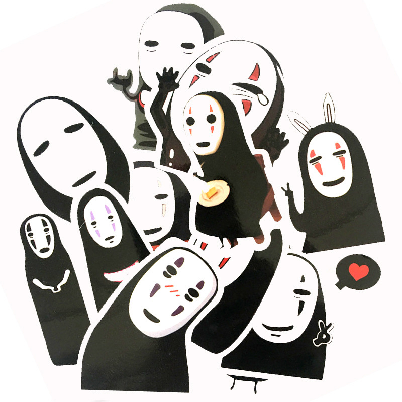 Bộ 12 Sticker Dán Tường Hình Vô Diện Độc Đáo
