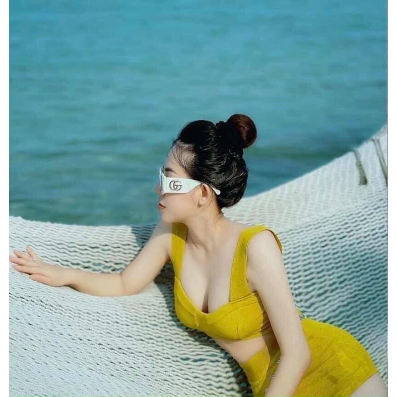 Set Bikini Vàng đi biển hàng đẹp chất mềm⛱ Ảnh thật | BigBuy360 - bigbuy360.vn