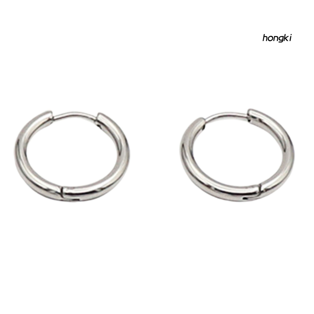 Bông tai dáng tròn đơn giản cho nam và nữ