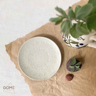 [Gốm Nhật] Đĩa tròn hoa cúc