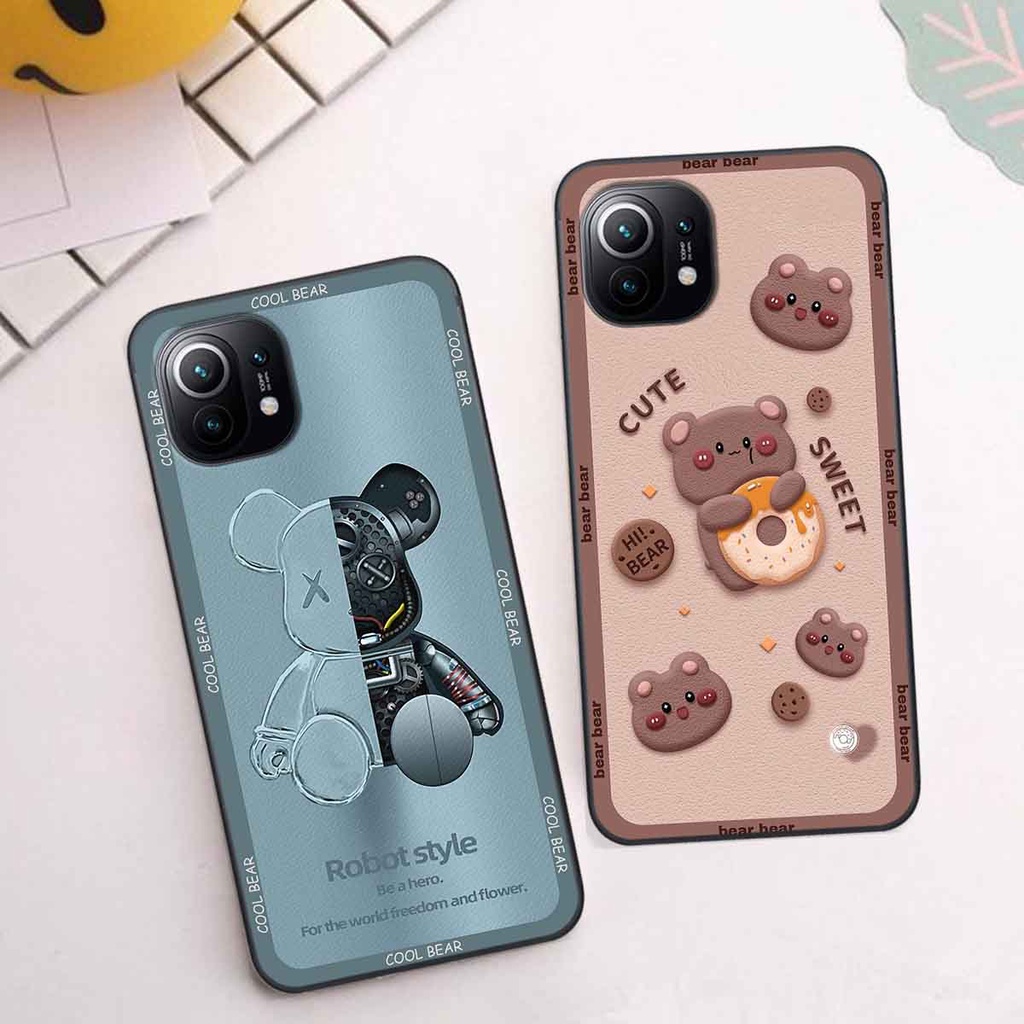 Ốp Xiaomi Mi 11 / Mi 11T / Mi 11 Lite bear brick, gấu đáng yêu, dễ thương