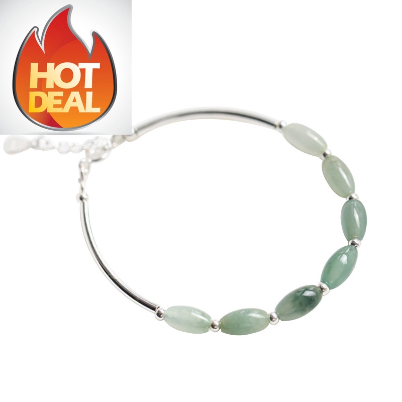 （Silver 92.5%Silver Women's Jadeite Bracelet
