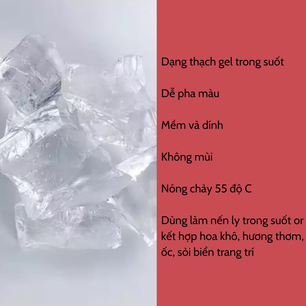 Sáp Gel Trong Suốt Làm Nến  Sáp Thạch Làm Nến Nguyên Liệu Làm Nến Thơm Cocaxia