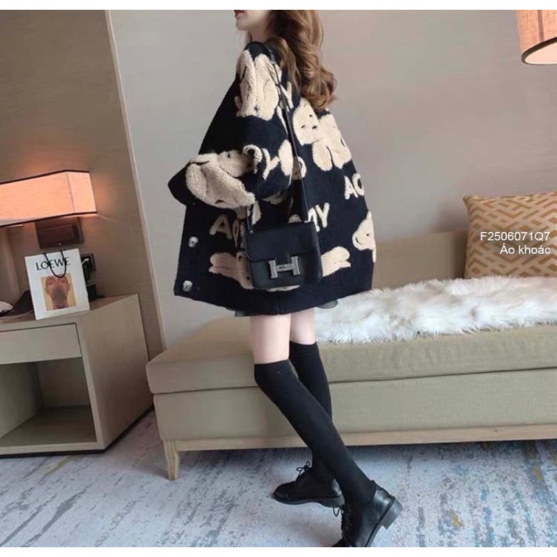 Áo Khoác Len form rộng hình kiểu lông nổi TT2506