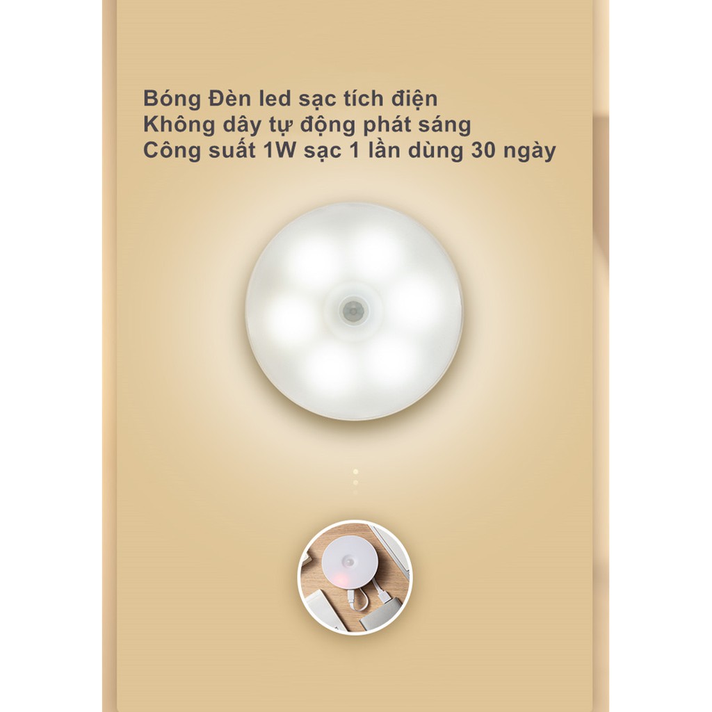 Bóng Đèn led sạc tích điện không dây tự động phát sáng