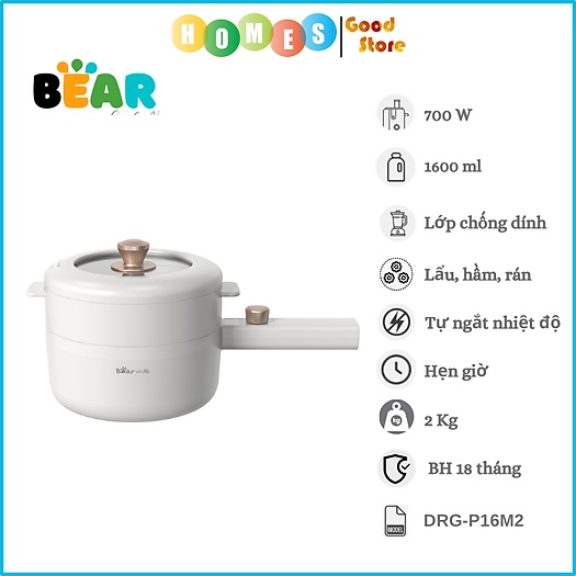 Nồi đa năng Bear DRG-P16M2 - Bảo hành chính hãng 18 tháng
