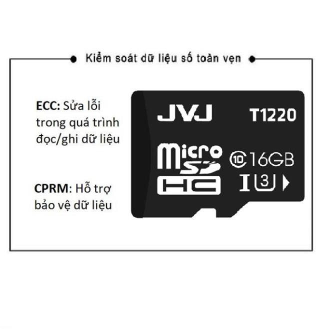 Thẻ nhớ JVJ 64GB/32GB/16GB/8GB/4GB tốc độ cao - Chuyên dụng class 10 U3, bảo hành 5 năm