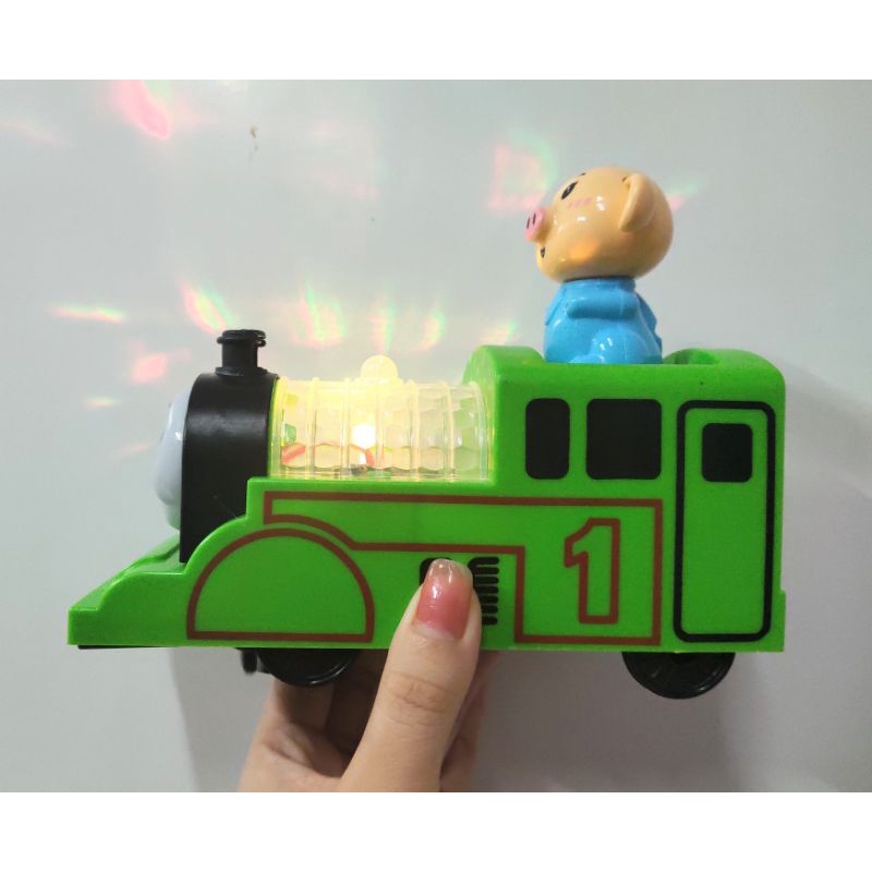 Tàu Lửa Chạy Pin Xoay 360° Có Đèn, Nhạc Vui Nhộn