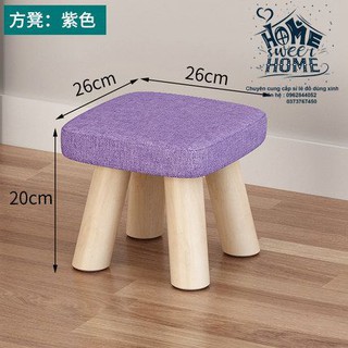 Ghế đôn chân gỗ bọc nỉ