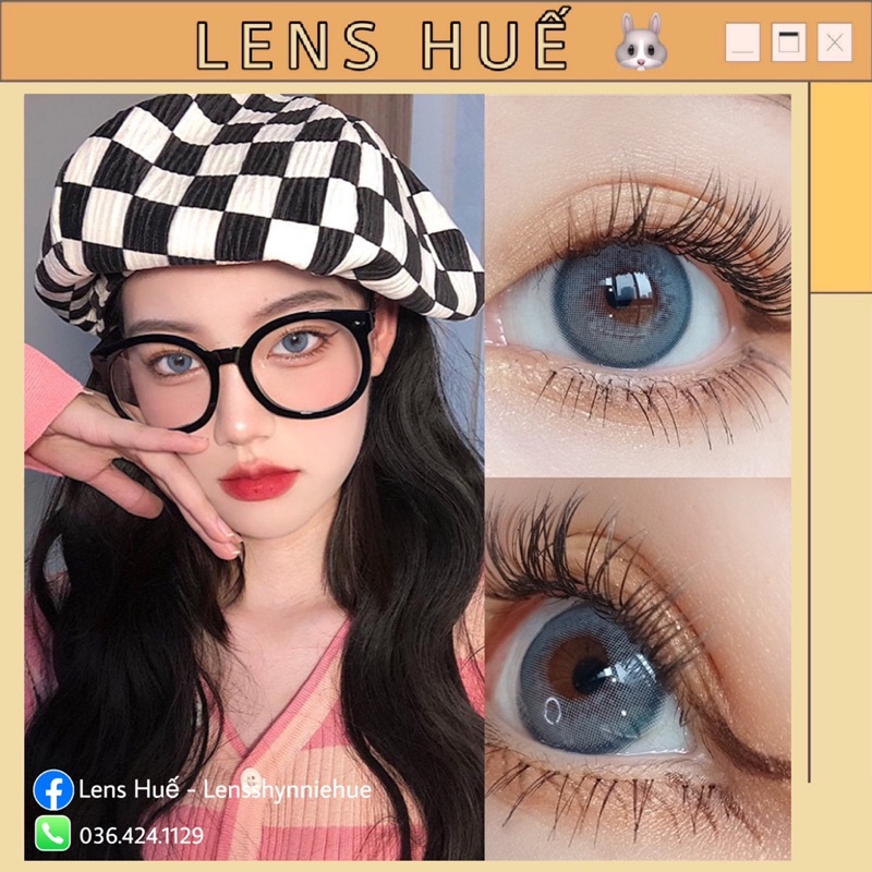 💚 Lens Blue (Xanh tây màu sáng)- giãn vừa siêu xinh màu lạ dễ mang - kính áp tròng 😍 Lens Huế