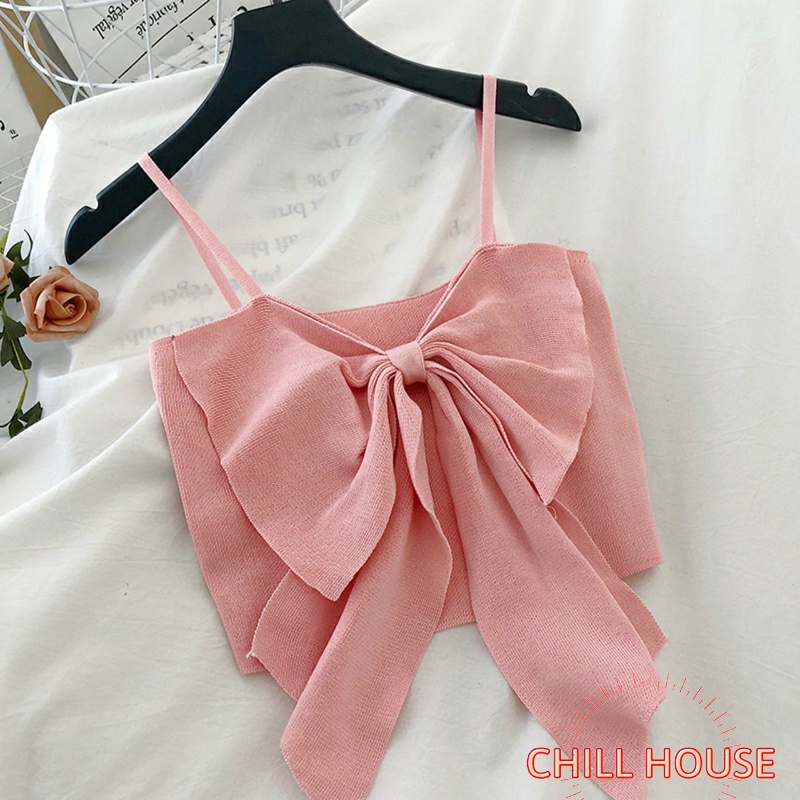 Áo bra Croptop phối nơ 2 dây phong cách Hàn Quốc B 619 CHILL HOUSE