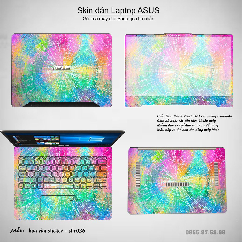 Skin dán Laptop Asus in hình Hoa văn sticker _nhiều mẫu 6 (inbox mã máy cho Shop)