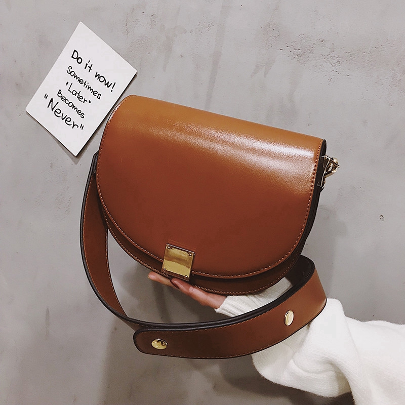 Túi đeo vai IELGY có khóa cài hình vuông thời trang cho nữ