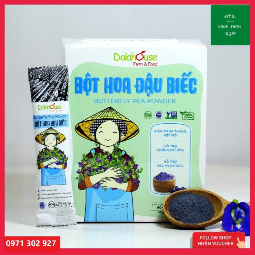 [SẢN PHẨM XANH] Bột Hoa Đậu Biếc Sấy Lạnh Dalashouse Nguyên Chất Chống Lão Hóa Sớm - Nguyên Liệu Nấu Ăn.