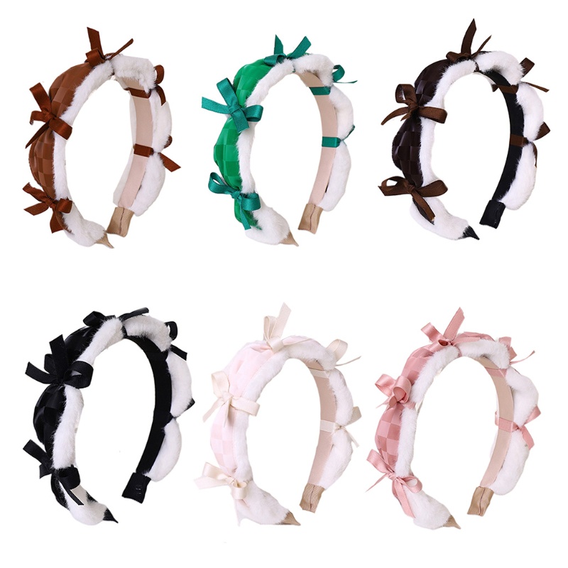 Băng Đô Bằng Da Pu Họa Tiết Kẻ Sọc Thanh Lịch Dành Cho Nữ