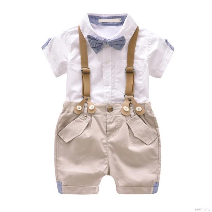 Set áo sơ mi tay ngắn và quần short cho bé trai