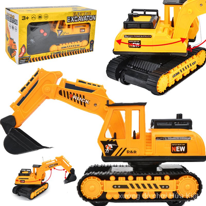Máy Xúc Điều Khiển Từ Xa Mô Phỏng Xe Công Trình Điện Máy Xúc Đất Mô Hình Bé Trai Đồ Chơi Trẻ Em Chợ Đêm Quà Tặng
