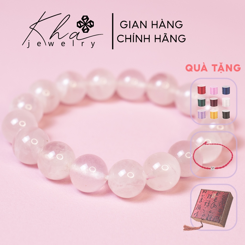 Vòng tay Thạch Anh Hồng Loại 1 mệnh Hỏa và mệnh Thổ - Kha Jewelry