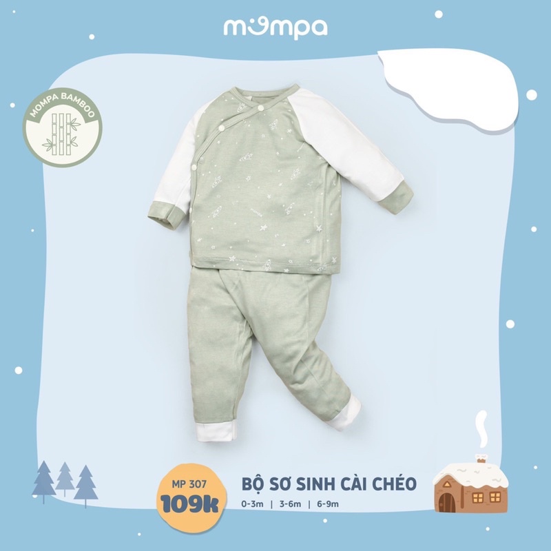 Mompa - Bộ sơ sinh sợi tre mềm mại, thấm hút tốt MP307
