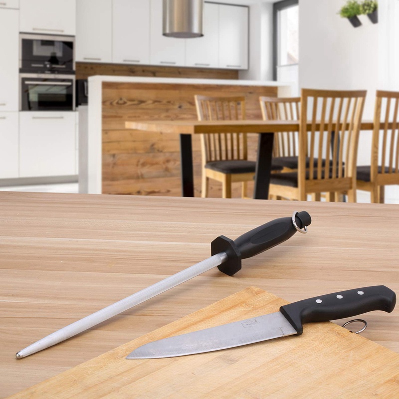 Dụng Cụ Mài Dao Bằng Thép Khối Lượng Nhẹ &amp; Bền Hình Bầu Dục Chuyên Nghiệp 31Cm