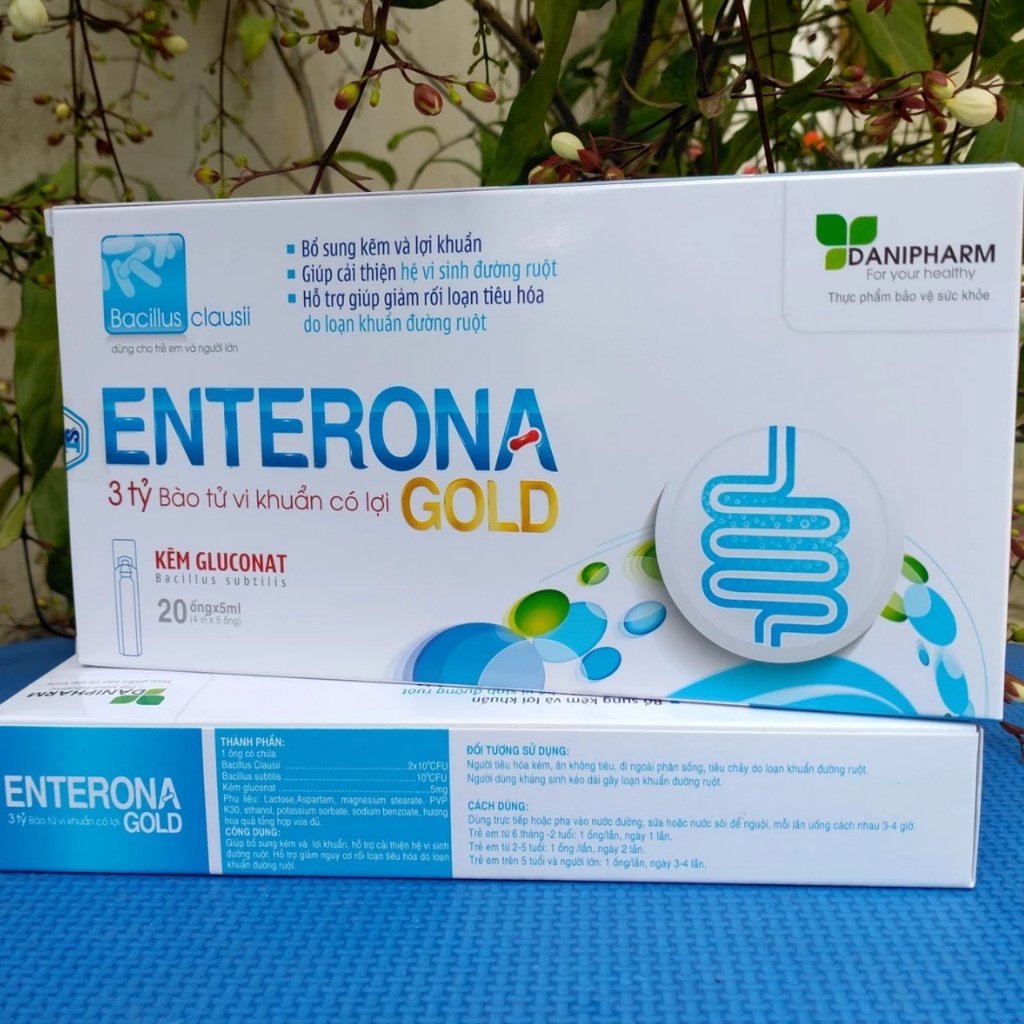 Men Enterona Gold 3 tỷ bào tử lợi khuẩn kết hợp Kẽm, giảm rối loạn tiêu hóa giúp hệ tiêu hóa khỏe mạnh