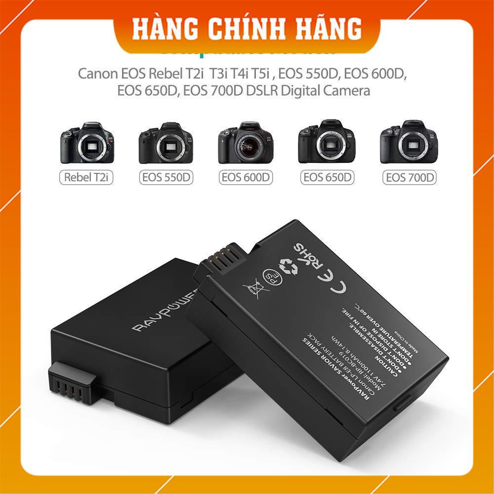 [FreeShip – Hàng Chính Hãng] Bộ 2 pin và đế sạc Canon LP-E8 RAVPower RP-BC019