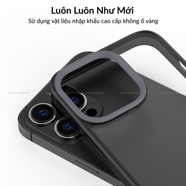 Ốp Lưng Trong Suốt Viền Màu Likgus Clear Shield Series Phím Bấm Nổi Chống Ố Vàng Ip 13 Pro Max Njoyshop