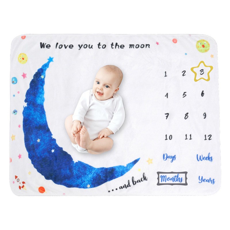 1 Bộ chăn và phụ kiện chụp ảnh đánh dấu cột mốc theo tháng của bé sơ sinh độc đáo chất lượng cao