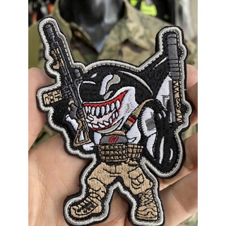 Patch_velcro cá mập chiến binh