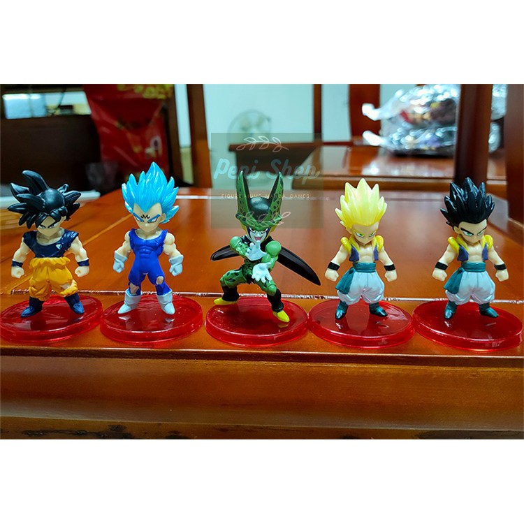 Bộ 21 Mô Hình Dragon Ball Chibi Nhân Vật Goku Gogeta Vegeta Broly Cell Frieza Buu Ver.2 7cm Anime - 7 Viên Ngọc Rồng