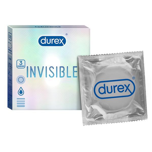 [ TĂNG KHOÁI CẢM ] Bao Cao Su Siêu Mỏng DUREX INVISIBLE Hộp 3 Cái ( Chính Hãng 100%)