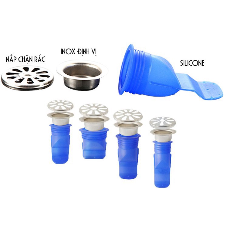 Bộ Ống Chặn Mùi Hôi Thối Cống, Ngăn Mùi Lỗ Thoát Sàn 4 Kích Cỡ - AZ Store