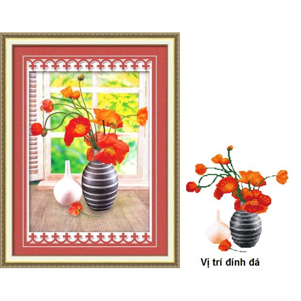 Tranh đính đá hoa treo tường