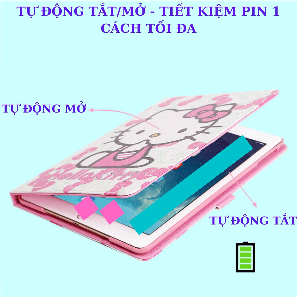 Bao da iPad hình Hello Kitty cute ốp iPad Air 1,2,3,Gen 5,6,7,8,9,Pro 10.5,Mini 1,2,3,4,5...