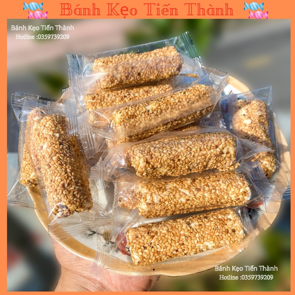 Kẹo Dồi Vừng ❤️500Gram  Loại 1- Ngon Nhất ,Kẹo đậu phộng Đặc Sản Nam Định Thương Hiệu Tiến Thành