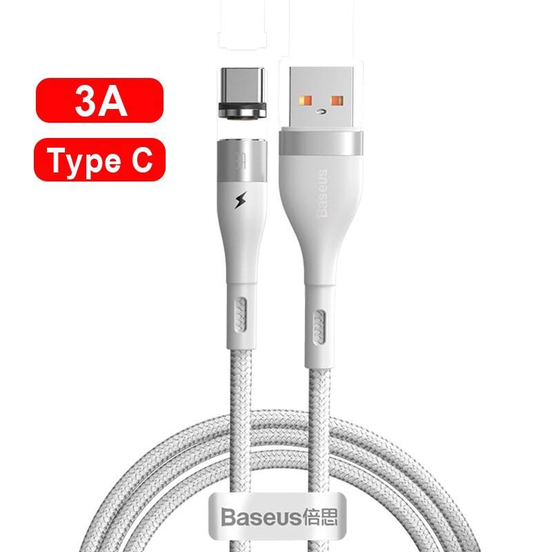 Dây Sạc, Cáp Sạc Nam Châm Baseus 5A Cổng Micro USB Type C/ IP/ 3 Trong 1 Cho Điện Thoại Iphone Xiaomi