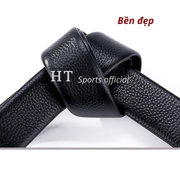 Thắt lưng nam da PU HT Sports khóa tự động mặt trượt thông minh, dây nịt nam phong cách Hàn Quốc sang trọng cá tính