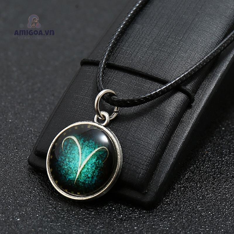 ✨✨Vòng cổ Mặt Hình 12 Cung Hoàng Đạo Đính Đá Phát Sáng