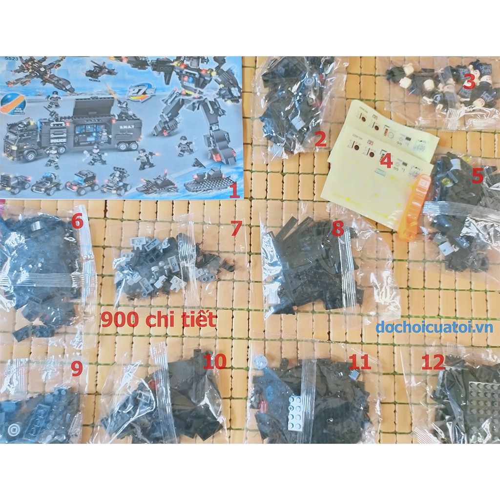 [ Sẵn hàng] Bộ xếp hình lắp ráp LEGO Đội Cảnh sát đặc nhiệm SWAT POLICE 750 chi tiết - may29th.shop