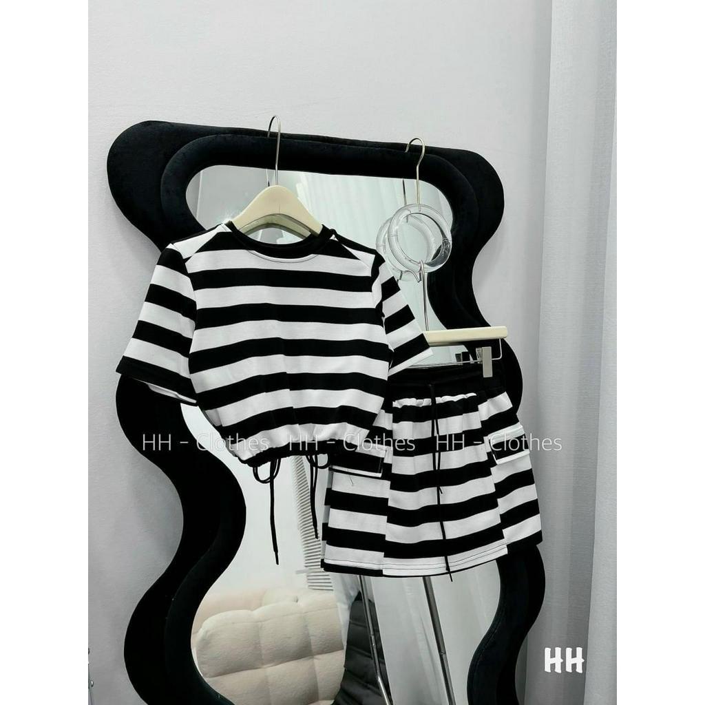 Set bộ váy nữ áo croptop mix chân váy chữ A năng động, trẻ trung dành cho các nàng diện đi chơi siêu xinh