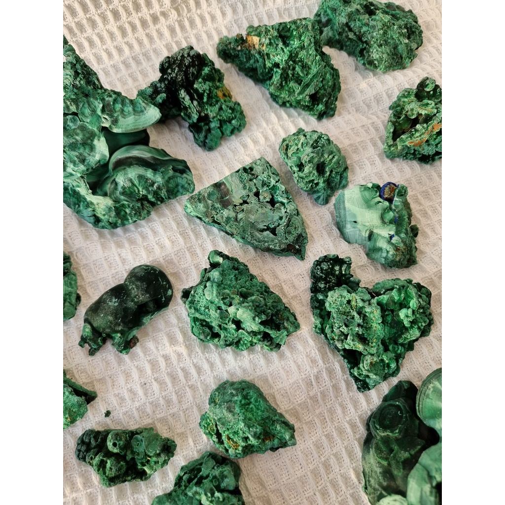 Đá thô thanh tẩy Malachite (Đá Khổng Tước) tự nhiên, đá thach anh dùng trong Tarot, Reiki, đá phong thủy
