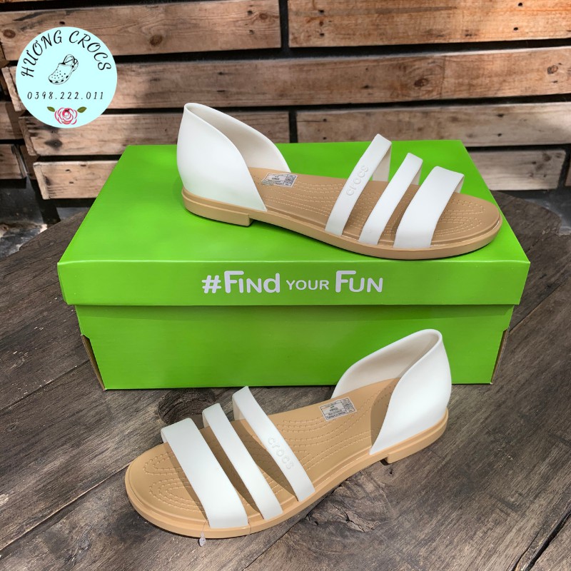Sandal nữ Tulum, sandal nhựa mềm cao cấp màu trắng