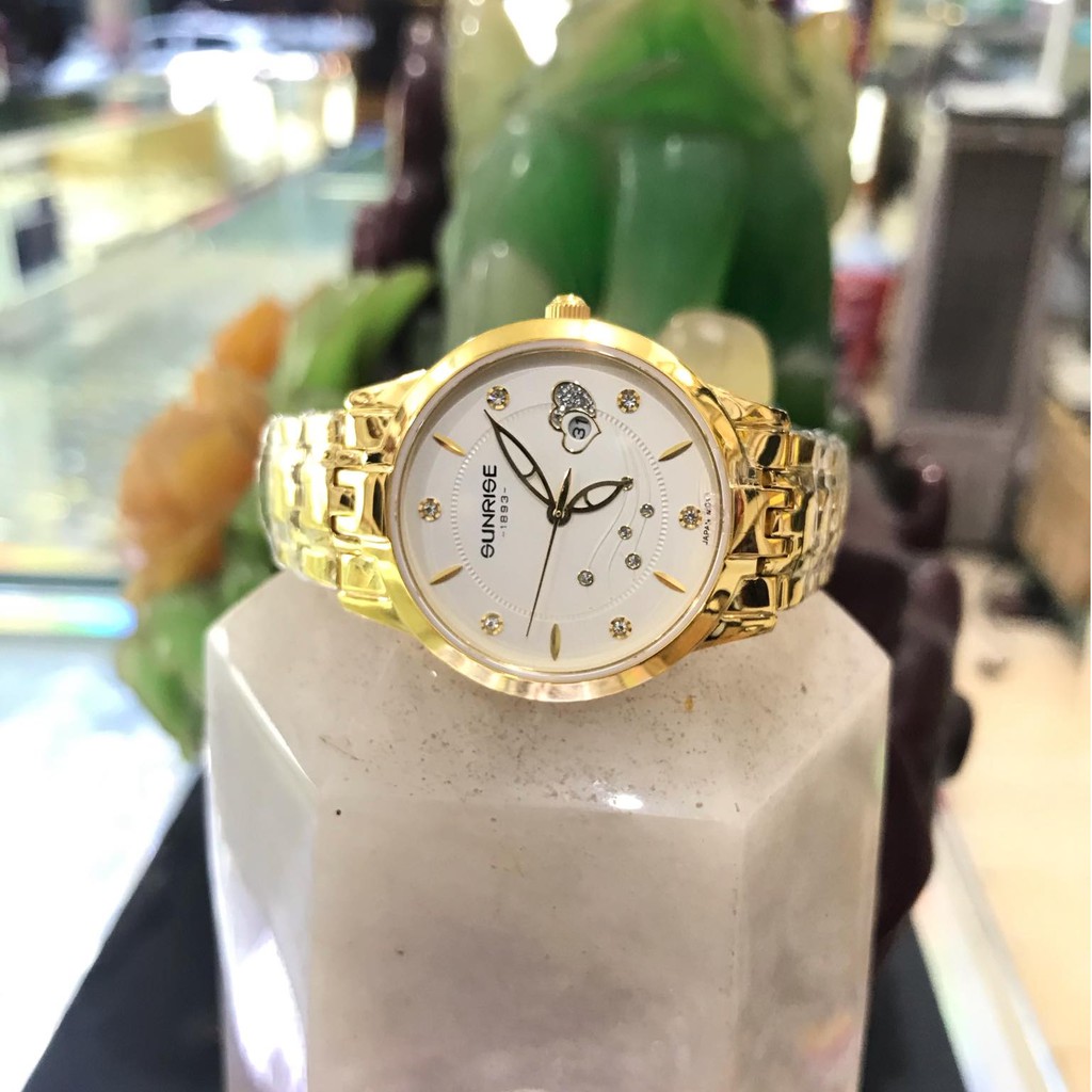 Đồng hồ nữ SUNRISE 9804SA màu vàng trắng full hộp chính hãng, kính Sapphire chống xước chống nước tốt | BigBuy360 - bigbuy360.vn