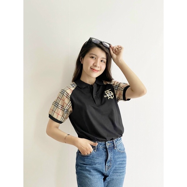 Áo Polo nam thêu BR tay giáp lăng chất liệu cotton cao cấp thiết kế quý phái sang trọng