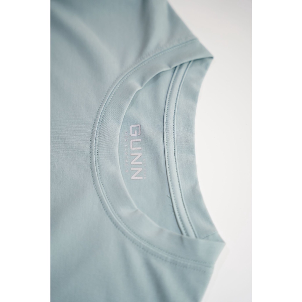 Áo Thun Trơn Basic Cổ Tròn Cotton 4 Chiều Cao Cấp, Co Giãn, Thoáng Mát, Thấm Hút Mồ Hôi - XANH ĐÁ - GUNN T-SHIRT